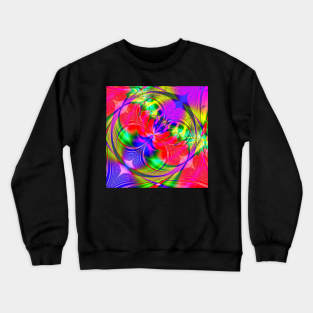 Psychedelic Red and Purple Multiline Design Crewneck Sweatshirt